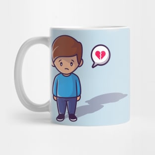 Lonely And Broken Heart Boy Mug